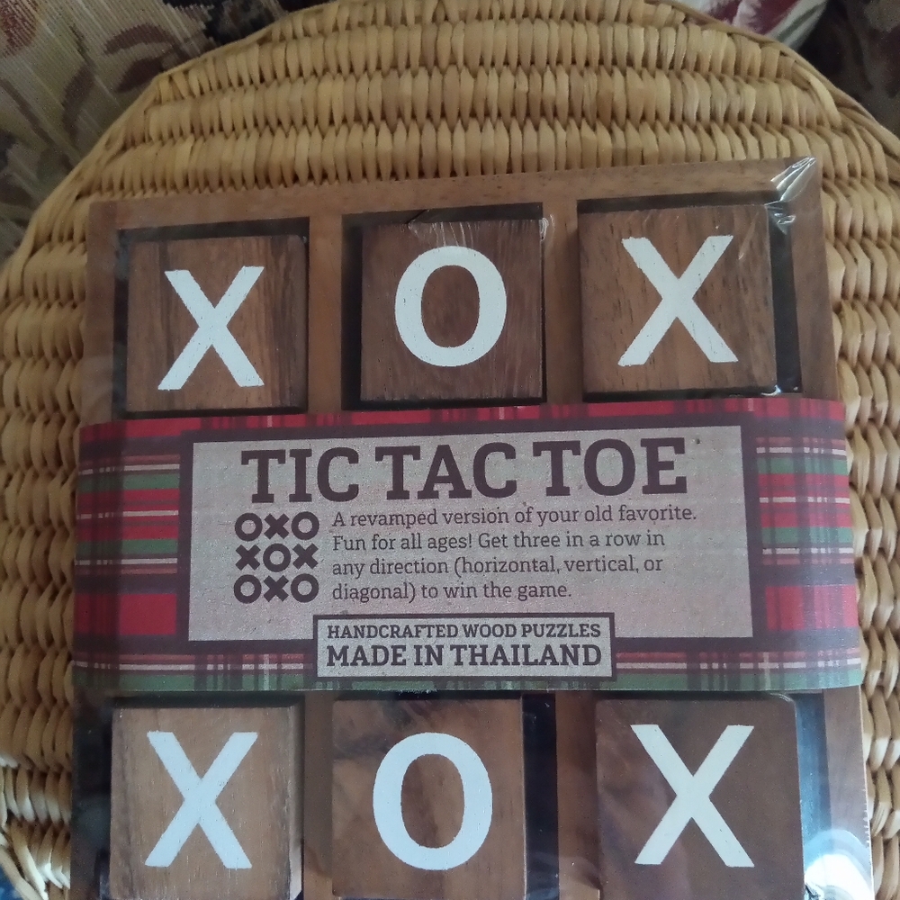 Tic Tac toe wood decor table game.